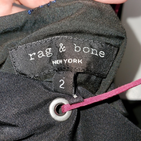 Rag & Bone Parker Black Silk Slip Dress with Pink Straps Women's Size 2 - Picture 8 of 9